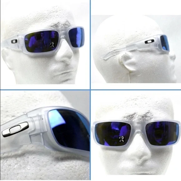 Oakley Crankshaft Violet Iridium Polarized Lenses, Matte Clear Frame NWT $187 - Picture 9 of 9